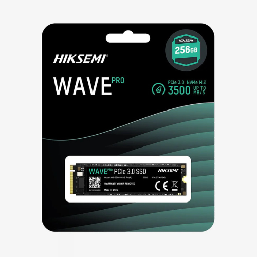 HIKSEMI Wave Pro 256GB PCIe 3.0 NVMe M.2 SSD with up to 3500 MB/s speed in retail packaging
