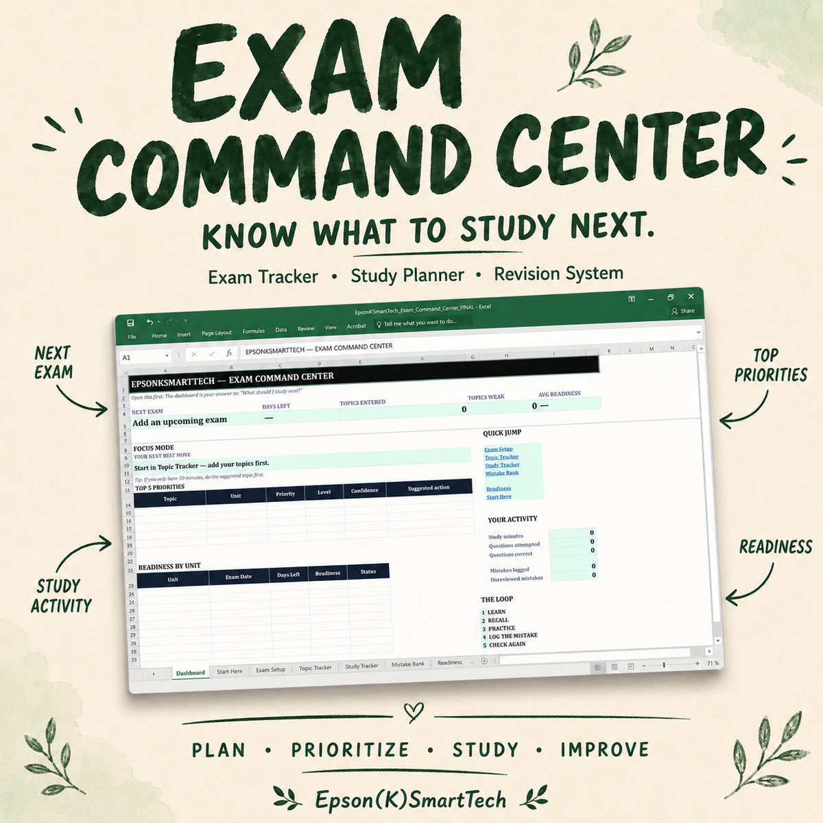 Exam Command Center — Exam Tracker, Study Planner & Revision Tracker for Students