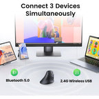 UGREEN Multi-Mode Vertical Mouse MU008 – Ergonomic Wireless