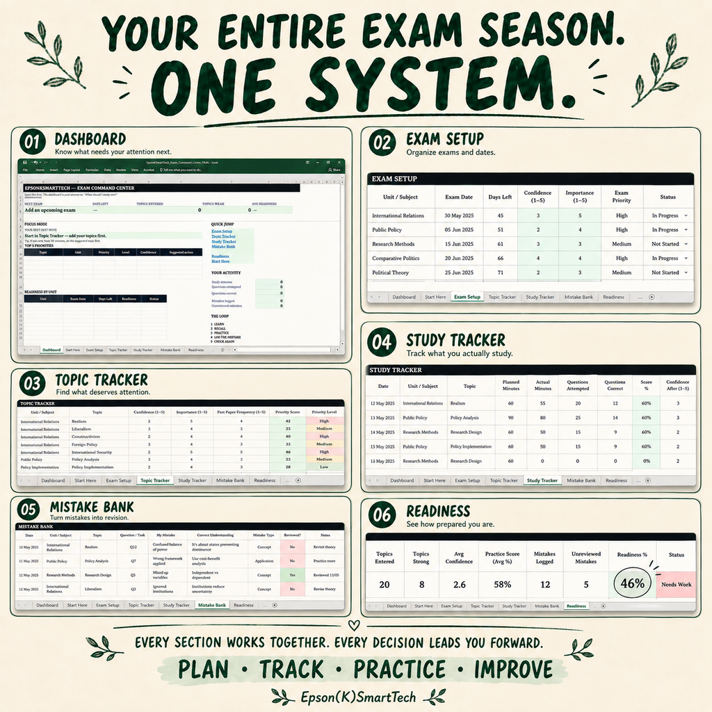 Exam Command Center — Exam Tracker, Study Planner & Revision Tracker for Students