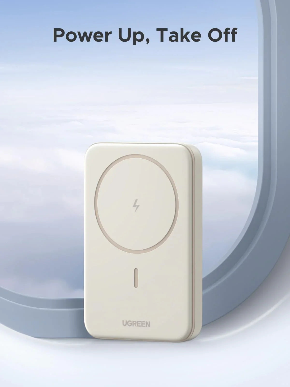 UGREEN 10000mAh Magnetic Wireless Power Bank (Beige)