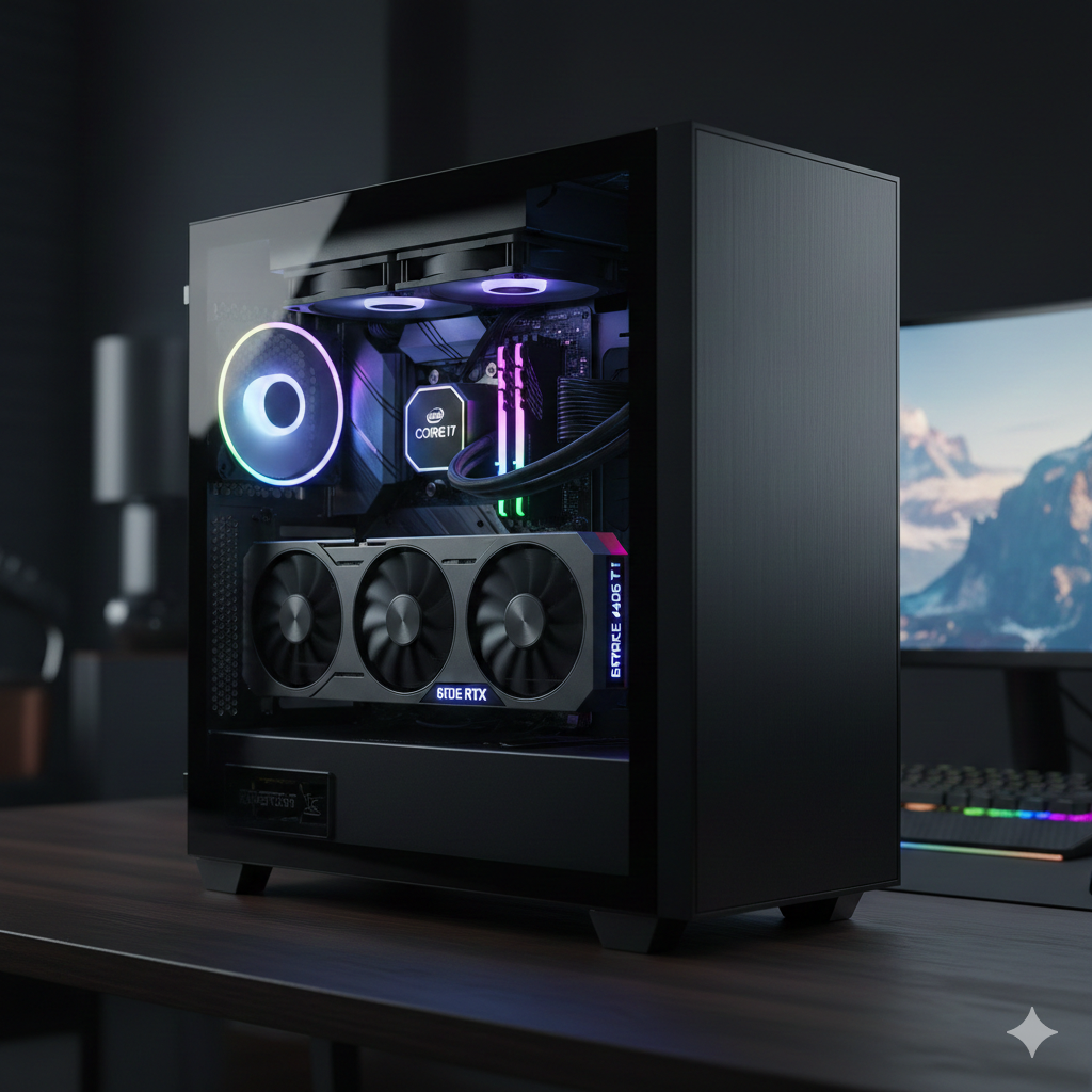 High-Performance Custom Desktop – Intel Core i7-13700F, 16GB RAM, 512GB SSD + 1TB HDD, RTX 4060 Ti 8GB