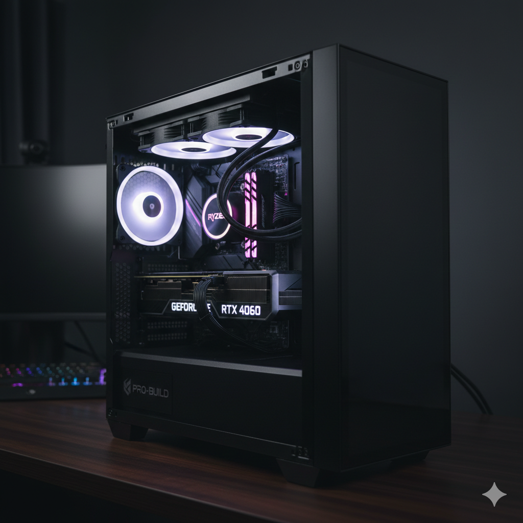 High-Performance Custom Desktop – AMD Ryzen 7 5700G, 16GB RAM, 512GB SSD + 1TB HDD, RTX 4060 8GB