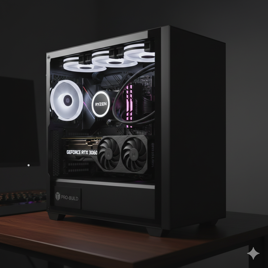 High-Performance Custom Desktop – AMD Ryzen 5 5600G, 16GB RAM, 512GB SSD + 1TB HDD, RTX 3060 12GB
