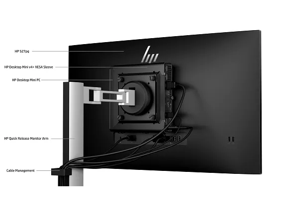 HP Series 5 Pro 527pq 27" QHD Monitor – 4-Way Adjustable, HDMI & DisplayPort, USB Hub