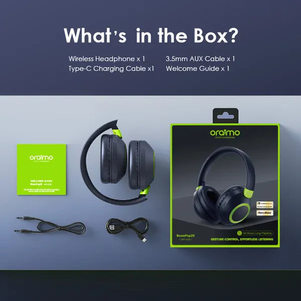 Oraimo BoomPop 2S ENC Over-Ear Wireless Headphones – OHP-610S