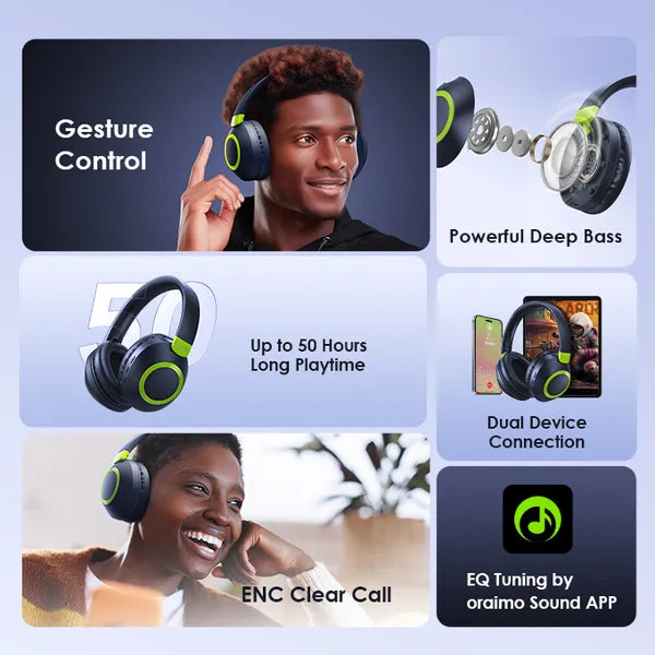 Oraimo BoomPop 2S ENC Over-Ear Wireless Headphones – OHP-610S