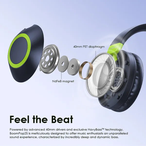 Oraimo BoomPop 2S ENC Over-Ear Wireless Headphones – OHP-610S