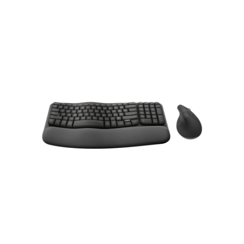 Logitech Wave Keys + Lift Vertical Mouse Combo – Ergonomic Wireless Set | Reduce Wrist Strain for Desk Professionals