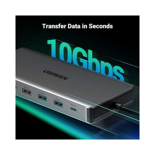UGREEN 13-in-1 USB-C Hub – Dual HDMI + DisplayPort + Ethernet + USB-A/C + SD/TF + Audio + PD | Triple Display Docking Hub