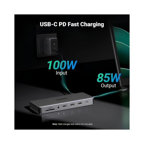 UGREEN 13-in-1 USB-C Hub – Dual HDMI + DisplayPort + Ethernet + USB-A/C + SD/TF + Audio + PD | Triple Display Docking Hub