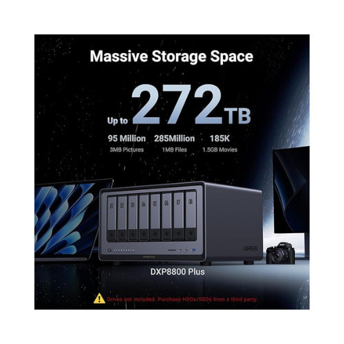 UGREEN NASync DXP8800 Plus 8-Bay NAS – Intel Core i5 8GB DDR5 128GB SSD | 10GbE + Thunderbolt 4 Enterprise Storage