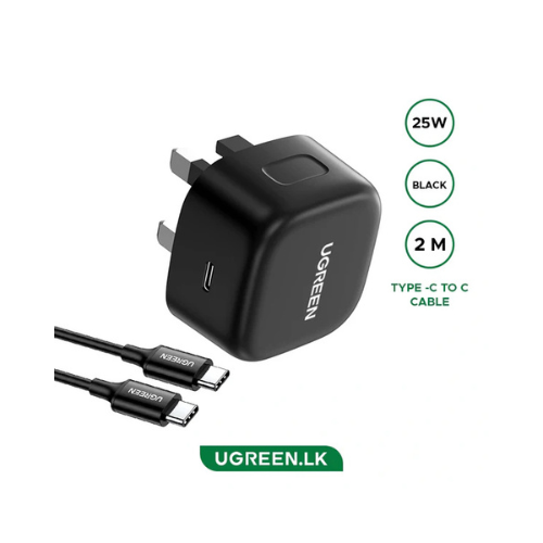 UGREEN 25W USB-C PD Charger + 2m Cable CD250 – Compact Fast Charger for Phones | UK Plug