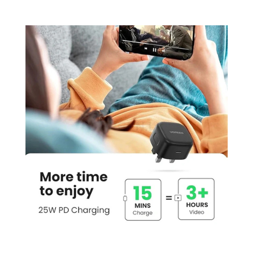 UGREEN 25W USB-C PD Charger + 2m Cable CD250 – Compact Fast Charger for Phones | UK Plug