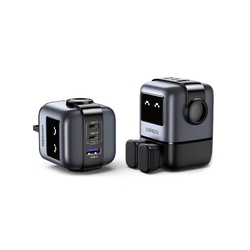UGREEN Uno Robot 65W 3-Port GaN Charger CD361 – USB-C + USB-A | Compact Fast Charger UK Plug