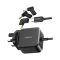 UGREEN 67W USB-C GaN Charger X377 – UK/US/EU Interchangeable Plugs + DC Barrel Connectors | Universal Laptop Charger