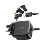 UGREEN 67W USB-C GaN Charger X377 – UK/US/EU Interchangeable Plugs + DC Barrel Connectors | Universal Laptop Charger