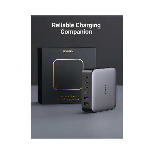 UGREEN GaN 200W Desktop Charger CD271 – 6-Port Charging Station | Power All Your Devices From One Plug