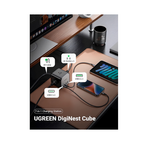 UGREEN DigiNest Cube Power Strip CD268 – 3 AC Outlets + 65W USB-C + 2× USB-A + 1.8m Cable | Clean Desk Setup
