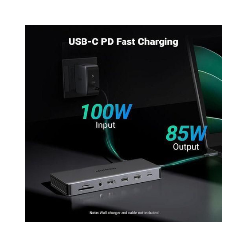 UGREEN 13-in-1 USB-C Hub – Dual 4K HDMI + DisplayPort + Ethernet + USB-A/C + SD/TF + Audio + PD | Triple Display Professional Hub