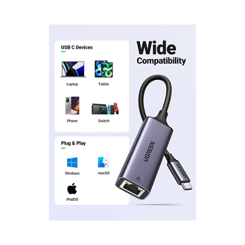 UGREEN USB-C to Gigabit Ethernet Adapter CM199 – Instant Wired Internet for Any USB-C Laptop