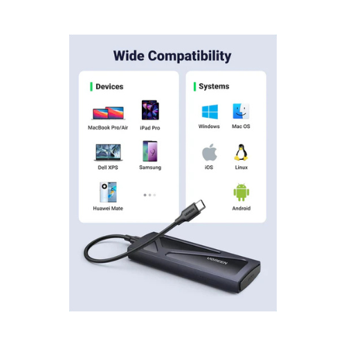 UGREEN M.2 NVMe SSD Enclosure CM578 – USB 3.2 Gen 2 10Gbps | Turn Old NVMe SSD Into Fast External Drive