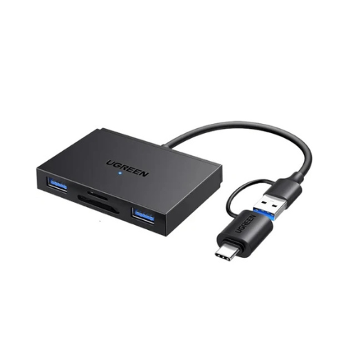 UGREEN 4-in-1 Card Reader CM812 – USB-C + USB-A | Read SD & MicroSD Cards on Any Laptop