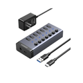 UGREEN 7-Port USB-A 3.0 Hub CM481 – Powered via DC 12V | Expand to 7 USB Ports for Desktop Workstations