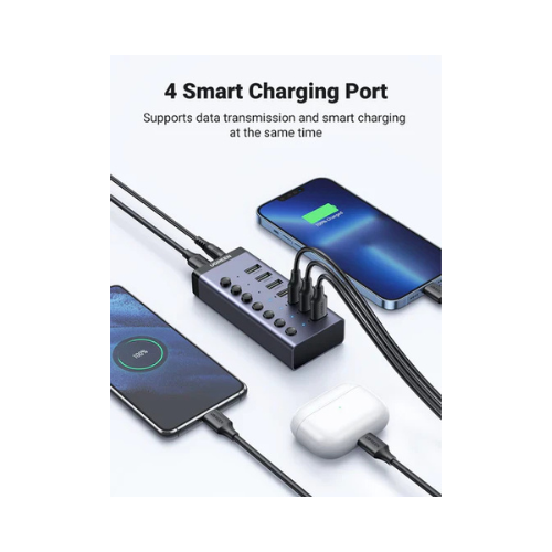 UGREEN 7-Port USB-A 3.0 Hub CM481 – Powered via DC 12V | Expand to 7 USB Ports for Desktop Workstations
