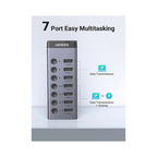 UGREEN 7-Port USB-A 3.0 Hub CM481 – Powered via DC 12V | Expand to 7 USB Ports for Desktop Workstations