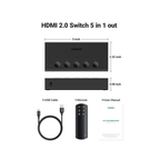 UGREEN 5-In-1-Out HDMI Switch CM568 – 4K | Connect 5 Devices to One Monitor Without Swapping Cables