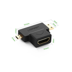 UGREEN Micro HDMI + Mini HDMI to HDMI Adapter HD129 – 4K | For Cameras, Tablets & Older Laptops