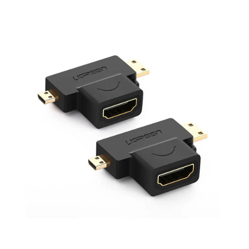 UGREEN Micro HDMI + Mini HDMI to HDMI Adapter HD129 – 4K | For Cameras, Tablets & Older Laptops