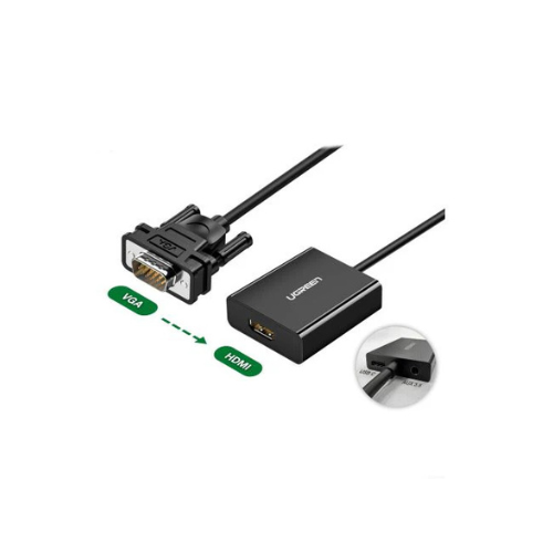 UGREEN VGA to HDMI Adapter CM513 – 1080p with Audio | Connect Old Projectors & Monitors to Modern Laptops