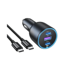 UGREEN 130W 3-Port Fast Car Charger EC705 – USB-C + USB-A | Charge Laptop & 2 Phones While Driving