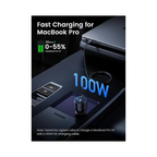 UGREEN 130W 3-Port Fast Car Charger EC705 – USB-C + USB-A | Charge Laptop & 2 Phones While Driving