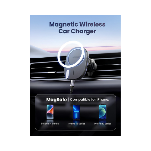 UGREEN Magnetic Wireless Car Charger CD345 – Air Vent Mount | Hands-Free Phone Charging While Driving