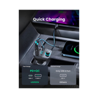UGREEN Bluetooth Car Charger CD229 – BT 5.0 + QC3.0 + PD + USB Drive + TF Card | Music & Fast Charging in One