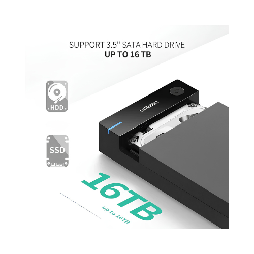 UGREEN 3.5" Hard Drive Enclosure US222 – USB 3.0 | Access Old HDDs as External Drives for Data Recovery