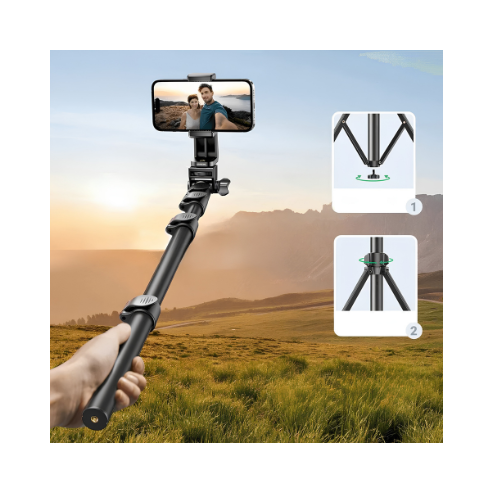 UGREEN Selfie Stick Tripod with Bluetooth Remote – Extends to Full Stick, Converts to Mini Tripod | For Content Creators