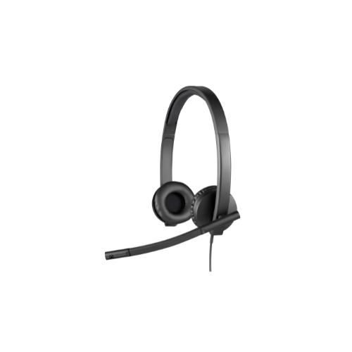 Logitech H570e Stereo USB Headset – Leatherette Ear Pads, Echo Cancellation | For All-Day Professional Calls