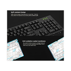 Rapoo NK1800 Spill-Resistant Wired USB Keyboard – Full-Size with NumPad | Budget Office Keyboard Kenya