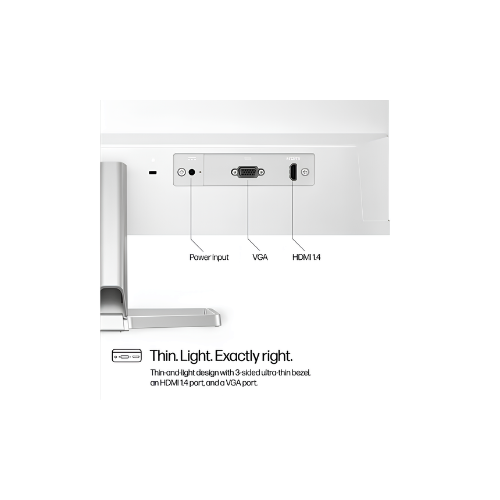 HP 524sw Series 5 23.8" FHD White Monitor – VGA & HDMI – Stylish Home Office