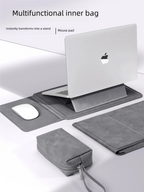Portable Laptop Sleeve with Built-in Stand & Mouse Pad – Minimal Desk Setup Essential