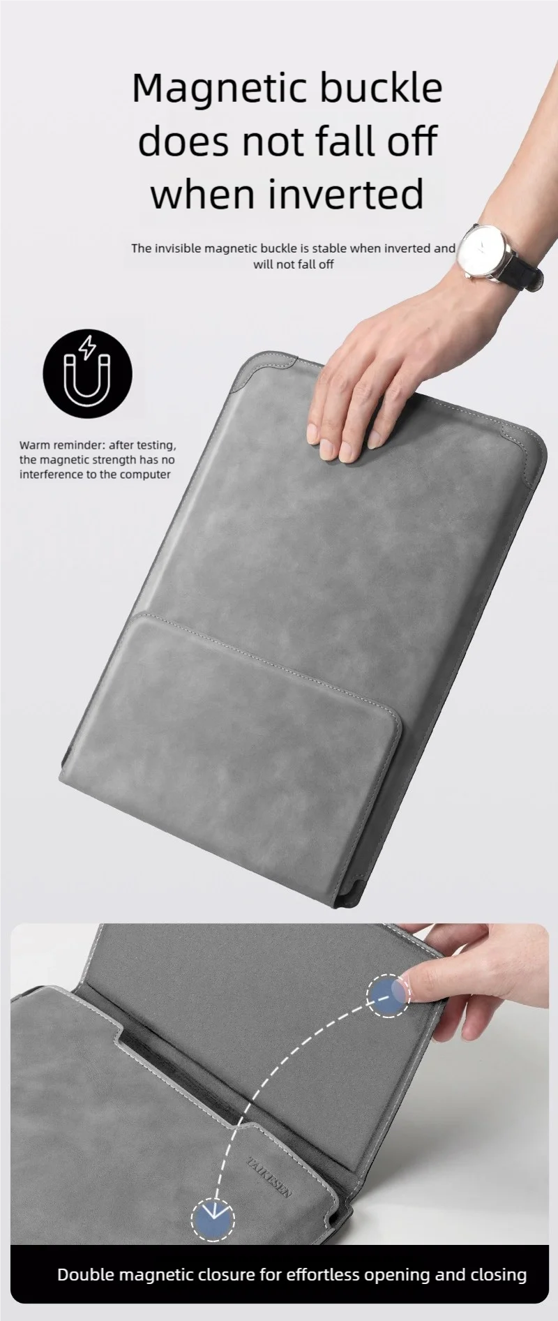 Portable Laptop Sleeve with Built-in Stand & Mouse Pad – Minimal Desk Setup Essential