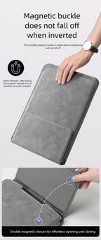 Portable Laptop Sleeve with Built-in Stand & Mouse Pad – Minimal Desk Setup Essential