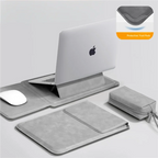 Portable Laptop Sleeve with Built-in Stand & Mouse Pad – Minimal Desk Setup Essential