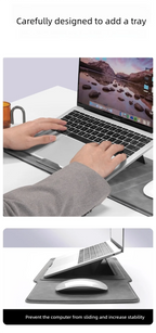 Portable Laptop Sleeve with Built-in Stand & Mouse Pad – Minimal Desk Setup Essential