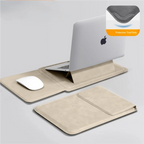 Portable Laptop Sleeve with Built-in Stand & Mouse Pad – Minimal Desk Setup Essential