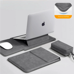 Portable Laptop Sleeve with Built-in Stand & Mouse Pad – Minimal Desk Setup Essential